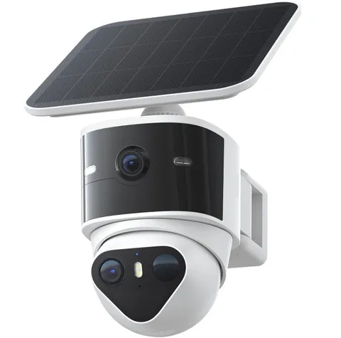 Cámara Exterior Inalámbrica 3K Doble Lente Solar PTZ 360°, Nuevo