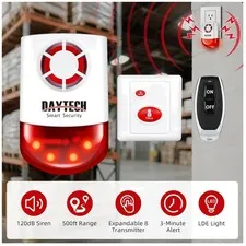 Home Security Alarm with SOS Alert, 2 Remotes + 2 Buttons