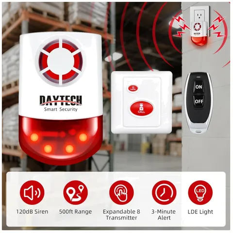 Home Security Alarm with SOS Alert, 2 Remotes + 2 Buttons