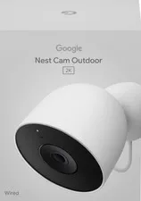 Google - Nest Cam Outdoor (wired, 2nd gen) - 2K Video and Gemini - 1-Pack - Snow