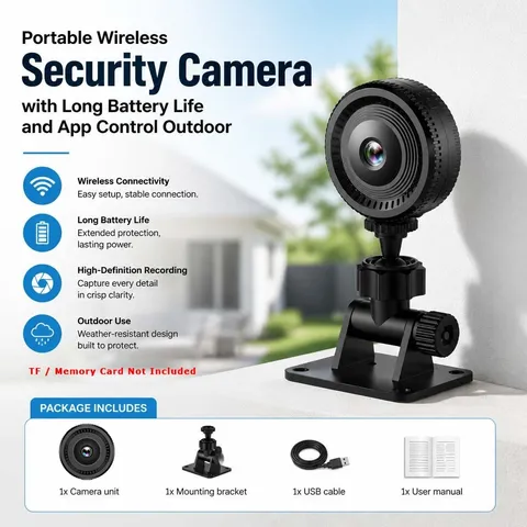 Smart Home Surveillance Camera with Two-Way Audio and Cloud Storage Outdoor Home