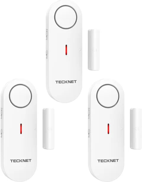TECKNET Door Window Alarm 3 Pack Wireless Sensor