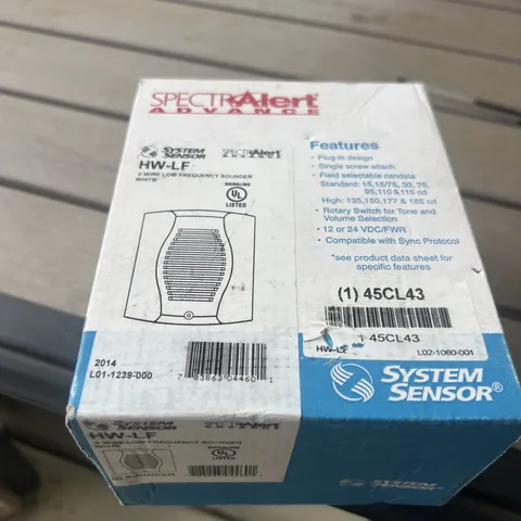 System Sensor HW-LF Low Frequency Sounder White • 2 Wire • New In Box