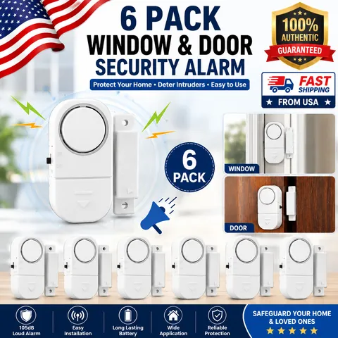 6 PCS WIRELESS Home Window Door Burglar Security ALARM System Magnetic Sensor