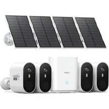 aosu 2K QHD Solar Security Cameras Wireless Outdoor System, 4- Cam-KitNo Subsc