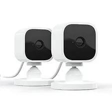 Blink Mini - Compact Indoor Plug-In Smart Security Camera 2 Pack - White