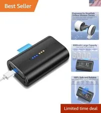 Rechargeable Outdoor Camera Battery 8000mAh with Safety Features & USB-C Cable