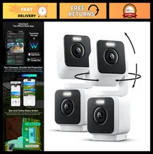2K Indoor/Outdoor Security Camera, 360° Pan/Tilt, Smart Home Surveillance System