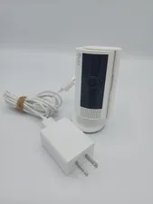 Ring Indoor Cam 5F72E9 White Home Security Camera w/ Power Cable & Lens Cover