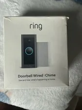 Ring Video Doorbell Wired & Ring Chime Bundle - 1080p HD Camera Black