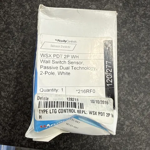 ACUITY Controls SENSOR SWITCH WSX PDT  WH WALL 120/277v