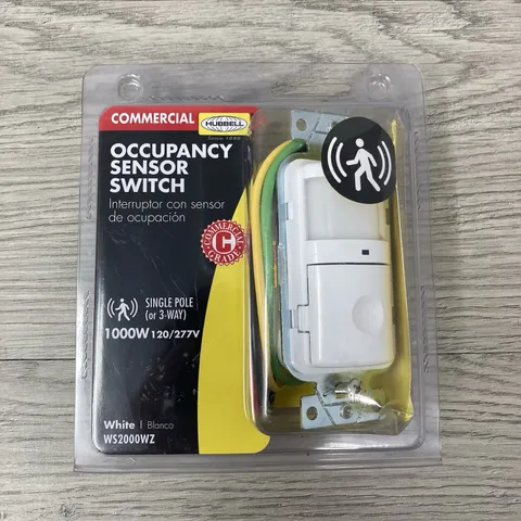 Hubbell WS2000WZ Occupancy Sensor Switch Single Pole (or 3-Way) White NEW SEALED