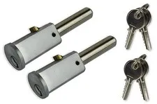 Roller Shutter Bullet Locks Round Face (1 Pair Both On The Same Key c/w 4 Keys)