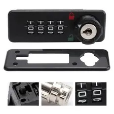 4 Digit Combination Lock Mechanical ABS Password Lock Black for Cabinet Mailbox