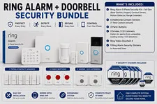 Ring Alarm Kit + Doorbell 4 Wireless Wi-Fi w/ Base, Keypad, Sensors, Ext