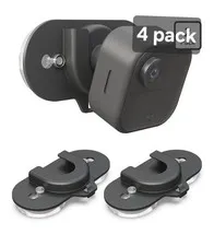 Versatile 4 Pack Blink Camera Mount with Dual Suction Cups - BLACK