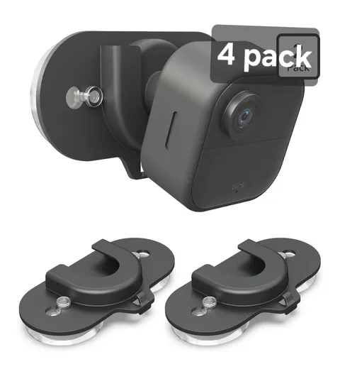 Versatile 4 Pack Blink Camera Mount with Dual Suction Cups - BLACK
