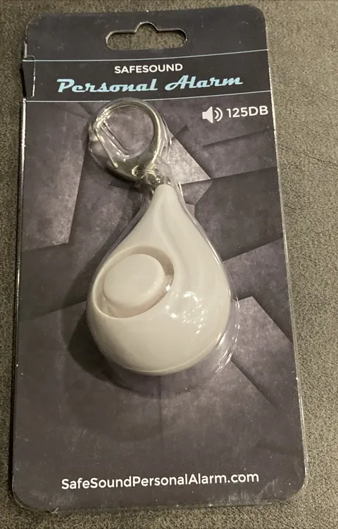 Safe Sound Personal Alarm Self-Defense Siren 125 DB Decibels Keychain White