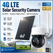 4G LTE Cellular Security Camera No WiFi Solar Outdoor Night Vision With SIM Card
