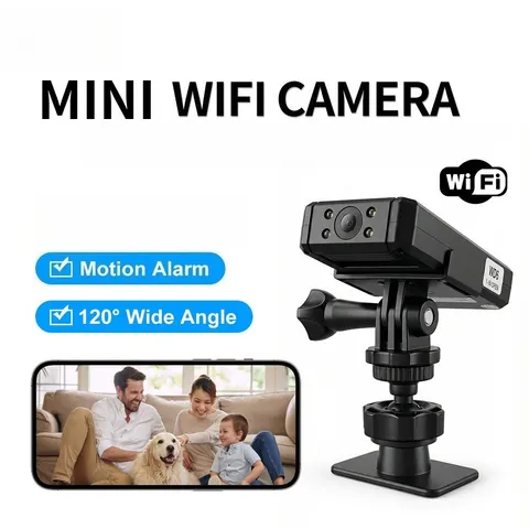 Mini WiFi Security Camera with Adjustable Mount Stand Wireless Home Monitor