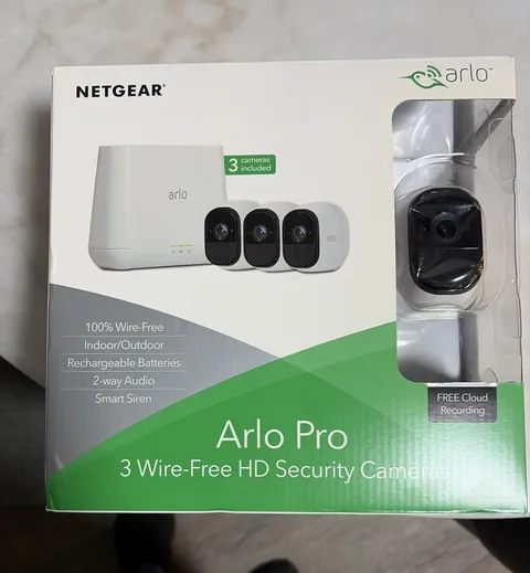 NETGEAR Arlo Pro Wire-Free 1080p Security System 3-Cam Night Vision Siren
