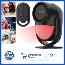 125dB Loud Motion Sensor Alarm with 328ft Remote Control Indoor Security Black
