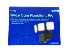 Wyze Cam Floodlight Pro BLACK 3000 Lumen LEDs 180° Wide View 2K HD Outdoor Wired