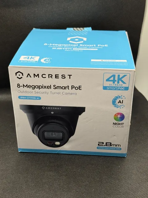 Amcrest 4K PoE AI Security Camera 8MP Outdoor Turret Camera -Open Box NEVER USED