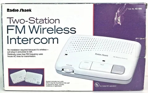 Radio Shack Two-Station FM 2 Wireless Intercoms 43-486  parents House Safety