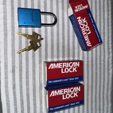 3 - American Lock A1106 Blue Aluminum Safety Padlock, A1106BLU, Lockout - New