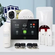 HOMSECUR Wireless WIFI 4G 2G LCD SMS Autodial Home Security 7" Alarm System