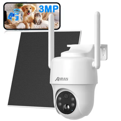 4G LTE Cellular Security Camera Solar Color Night Vision AI Human Detection IP65