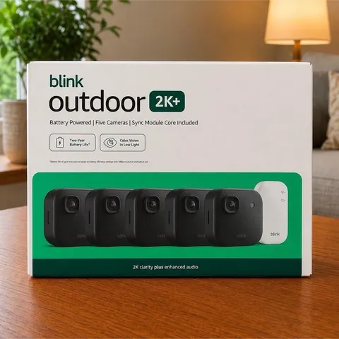 Blink Outdoor 2K+ Wireless Battery Outdoor Cameras 5-Pack w/ Sync Module