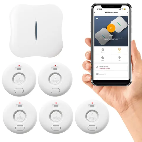 WD715 - GENERIC WIFI WATER LEAK DETECTOR FOR HOME 5PACK 120DB ALARM W13