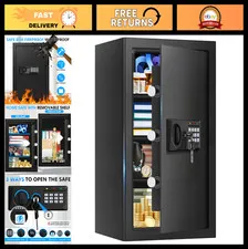 Large Fireproof Waterproof Safe 5.2 Cu Ft Digital Keypad Alarm 3 Shelves - Secur