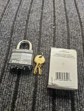 (QTY 7) Master Lock 1KAW1RSV Laminated Steel Padlocks Keyed Alike, 2C85 Key