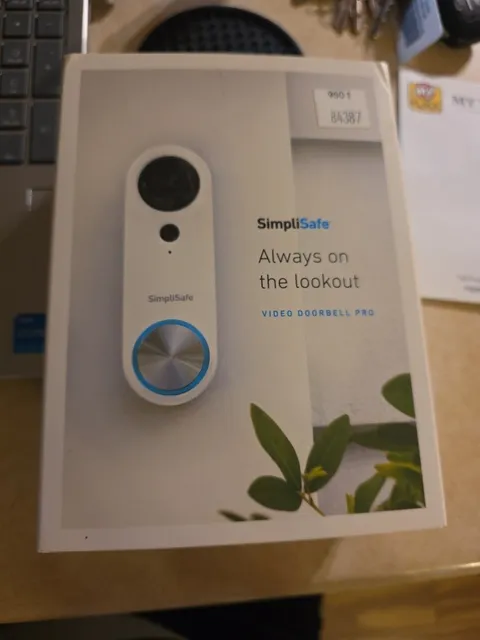 SimpliSafe Wired Video Doorbell Smart WiFi Motion Activated "NEVER USED"
