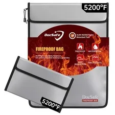 DocSafe Fireproof Document Bag (5200℉) with Fireproof Organizer Travel Case,H...
