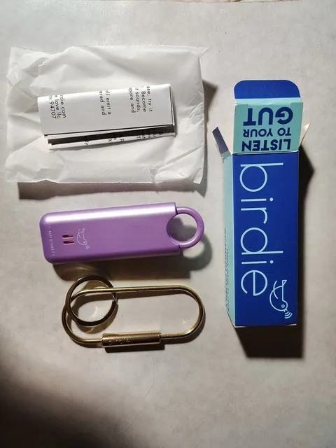 She's Birdie Women's Personal Alarm  With Keychain  Metallic Holiday Purple NIB