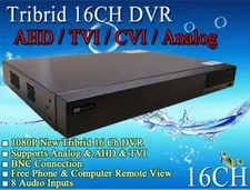 LexaCCTV Tribrid 16CH DVR for AHD TVI CVBS Analog Cameras HD/960H/FHD 8 Audio  