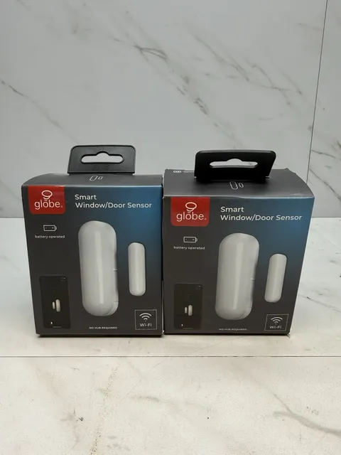 (2-Pack) Globe Smart Door & Window Sensor Wi-Fi Voice Activated -NO Hub Required