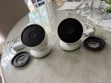 Google Nest Security Indoor Outdoor Cameras G3AL9 (Snow) 2-Pack