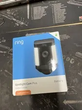 NEW NIB Ring Spotlight Cam Plus Battery Outdoor Security Camera 1080p Black