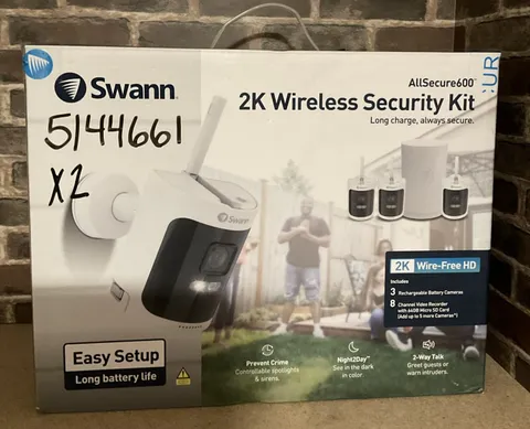 Swann 8-Channel 2K Wire-Free HD Wireless NVR Security 3 Wi-Fi Camera System
