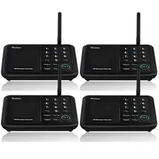 4Units Wuloo FM Wireless Intercoms for Home House Room to Room Talking 10channel