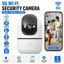 Indoor Security Camera 5G WiFi 360° PTZ Night Vision Two Way Audio