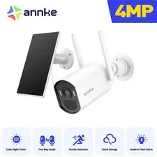 ANNKE 4MP PIR Security Camera System Solar Panel Wireless Outdoor Two Way Audio