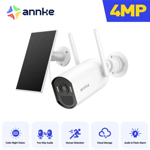 ANNKE 4MP PIR Security Camera System Solar Panel Wireless Outdoor Two Way Audio