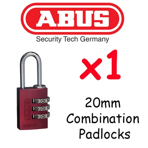  Combination Padlocks - Resettable ABUS 20mm  High quality - RED
