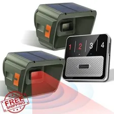 Chtoocy Driveway Alarm Long Range Wireless Radar IR Solar